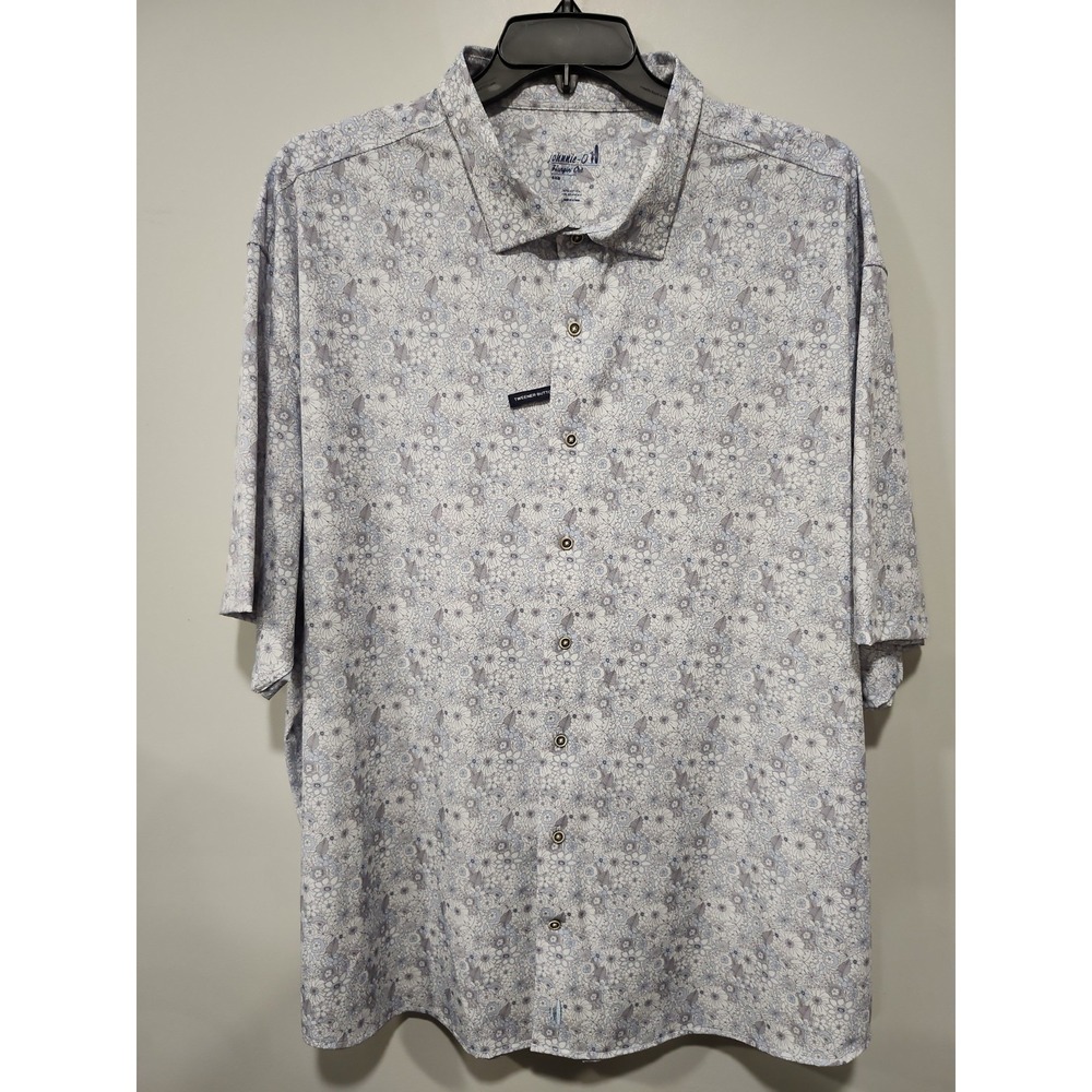 Johnnie-O Button-up Shirt Mens 4XB Short Sleeve Performance Stretch Floral Print